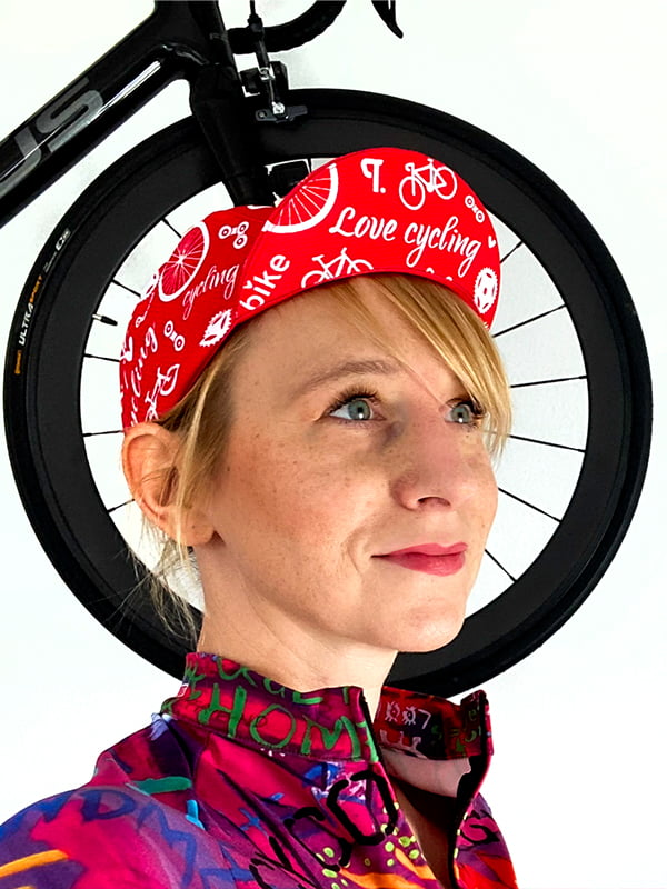 Bike Love Red Cycling Cap girl