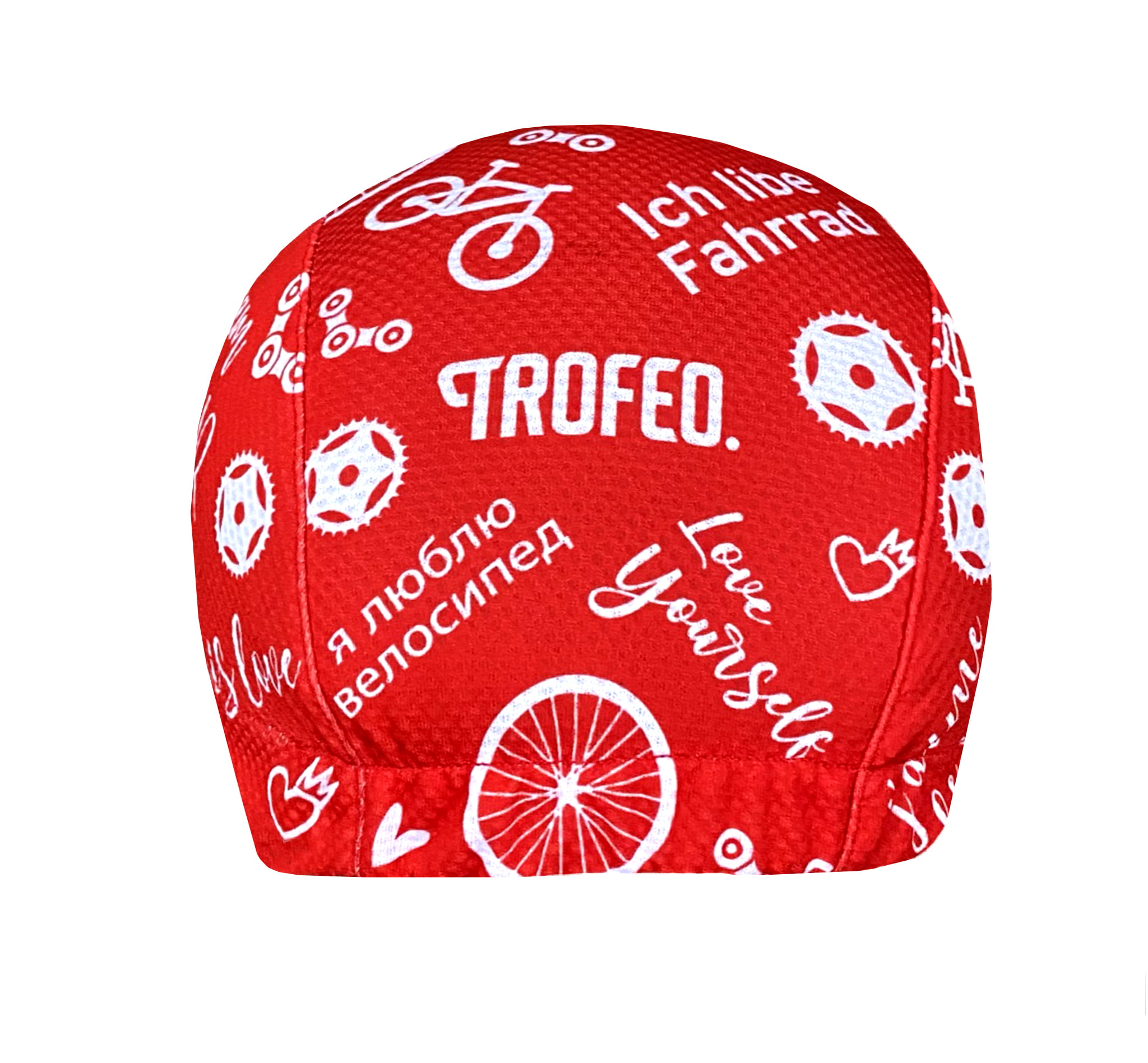 Bike Love Red Cycling Cap back