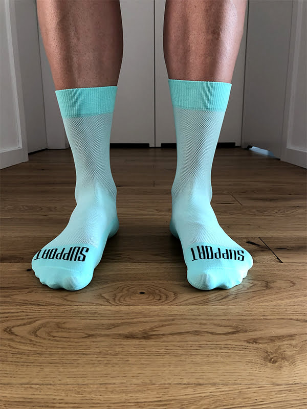 Support S-Light Azure Cycling Socks Front
