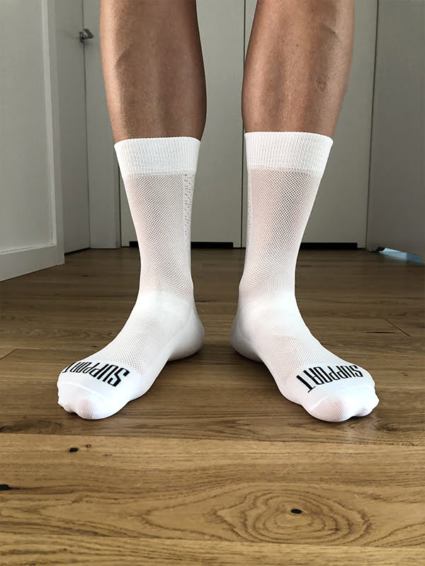 Support S-Light White Cycling Socks front