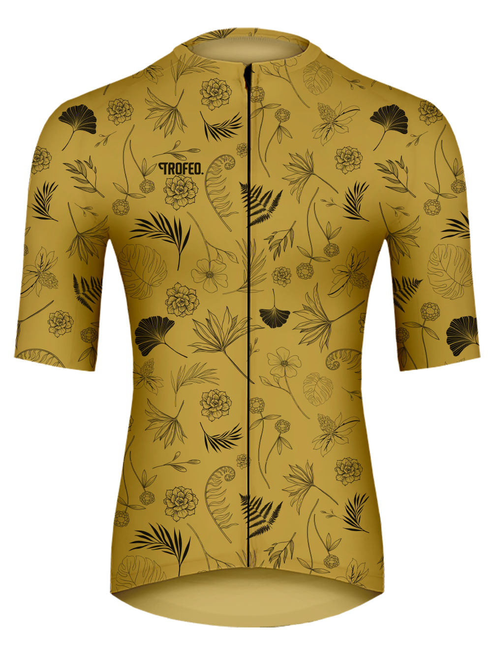 Koszulka kolarska meska TROFEO Bloom Gold front